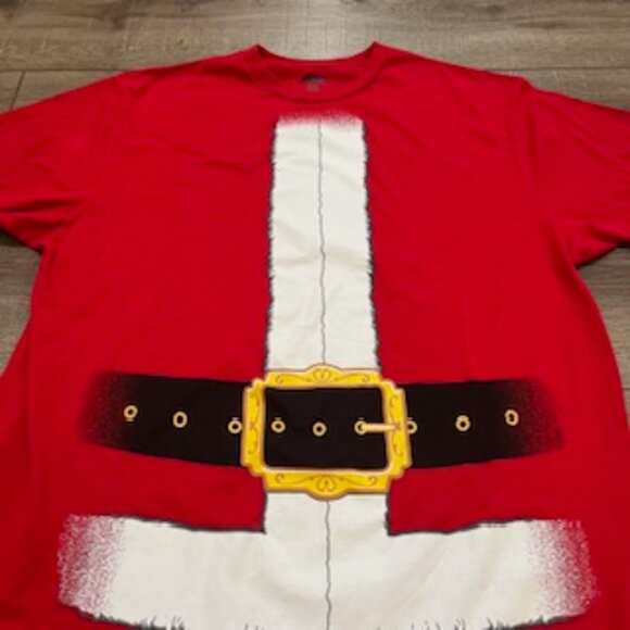 Holiday Time Santa T-shirt Men’s Size 2XL (50-52) Red Short Sleeve - Picture 5 of 10